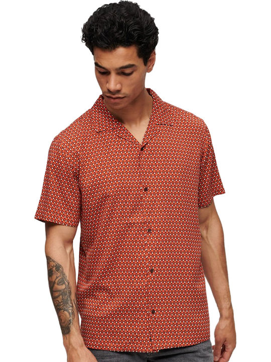 Superdry D3 Stud Short Sleeve Revere 70s Πουκαμ...