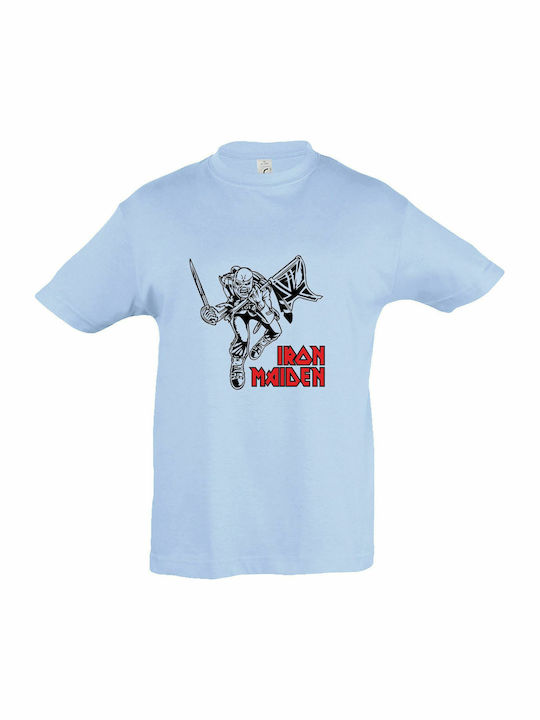 Детска тениска Sky Blue Iron Maiden, The Trooper