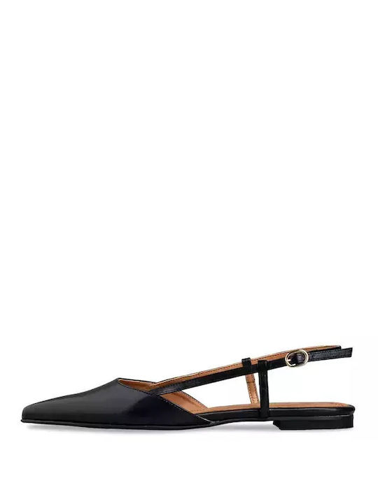 Envie Shoes Pointy Slingback Ballerinas Black