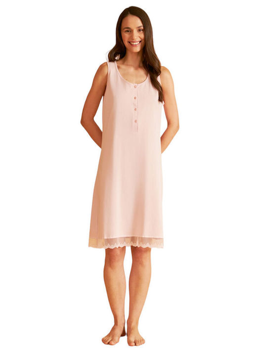 Harmony Summer Cotton Women's Nightdress Pink