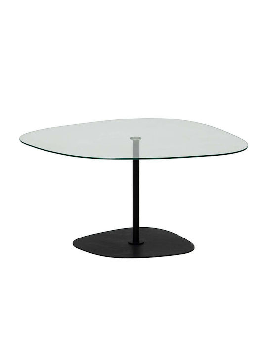 Oval Central Coffee Table Soho Glass Clear-Blac...