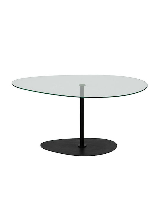 Rundes Zentral Kaffeetisch Porto Glas Klar-Schw...