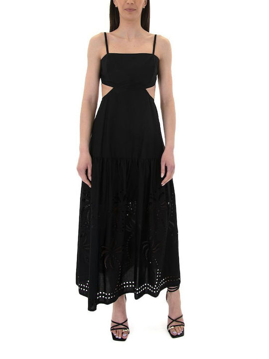 Moutaki Midi Kleid mit Rüschen Black