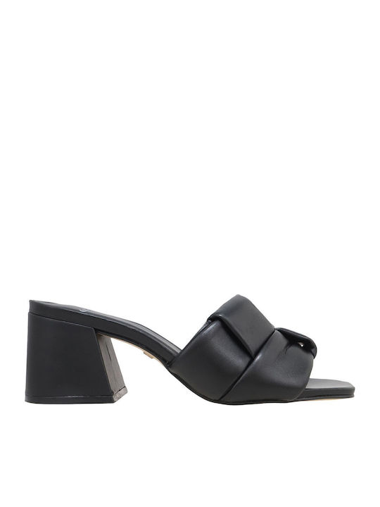 152260-cab09 Mestico Mule Carrano - Black - Δέρμα