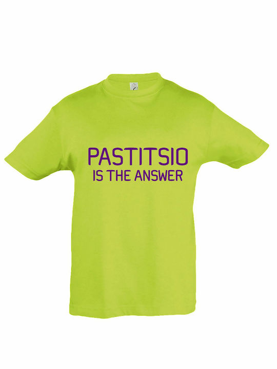 Παιδικό T-shirt Κοντομάνικο Apple Green Pastitsio Is The Answer, Το Παστίτσιο Είναι Η Λύση Των Προβλημάτων