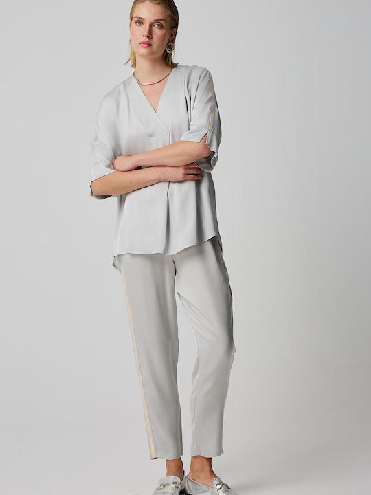 Bill Cost Satin-Hose mit dekorativem Besatz in Grau Bill Cost Satin-Hose mit dekorativem Besatz in Grau