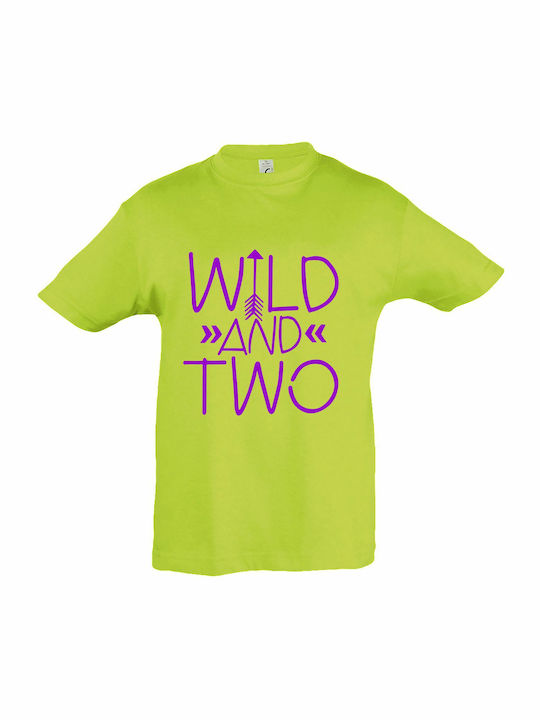 Kids T-shirt Apple Green Wild And Two