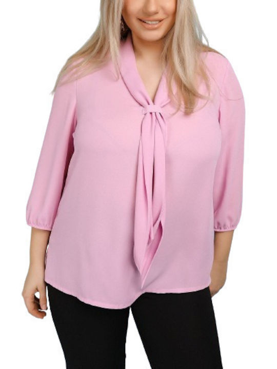 Women's Blouse with 3/4 Sleeve Pink