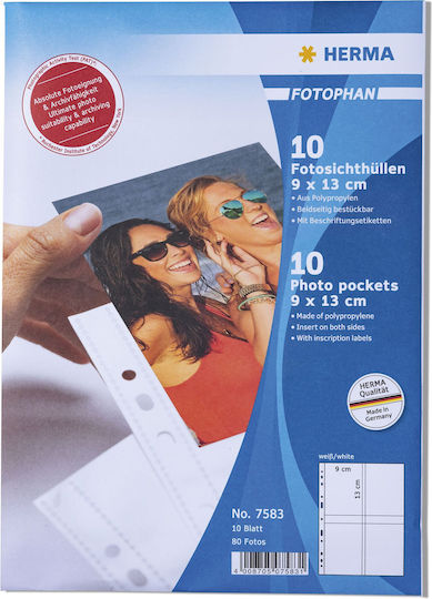 Herma Plastic Sleeves for Documents A4 with Holes Fotophan