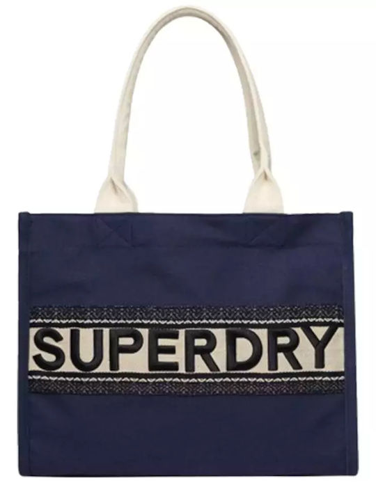 Superdry Γυναικεία Τσάντα Tote Χειρός Navy Μπλε