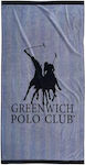 Greenwich Polo Club Πετσέτα Θαλάσσης Βαμβακερή Γκρι 180x90εκ.