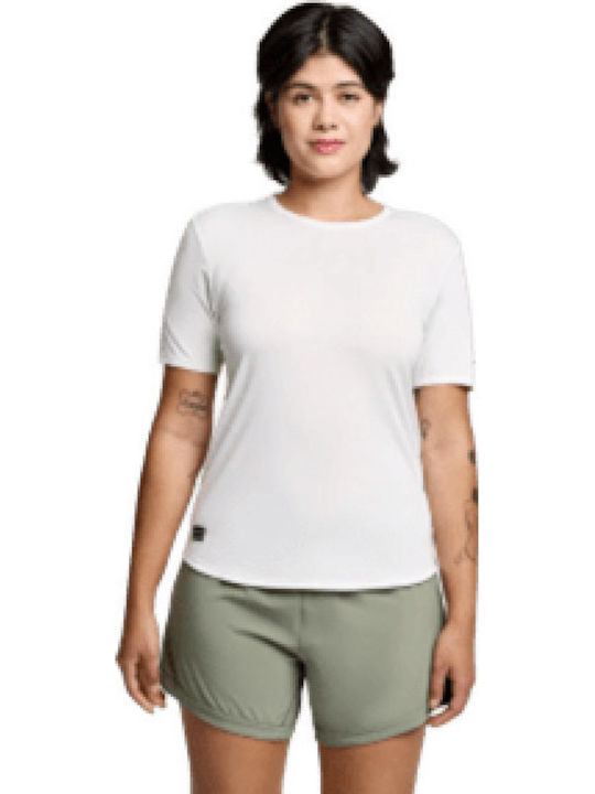 Stopwatch Damen Sport Bluse Kurzärmelig Weiß