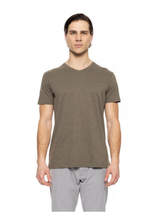 Smart Fashion Kurzärmeliges V-T-Shirt 51-206-033 Khaki