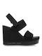 Calvin Klein Women's Synthetic Leather Platform Shoes Black