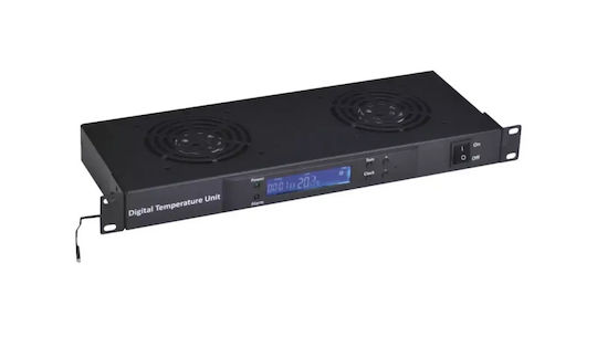 Alantec Sa-f-1u-4-t2-c Panou de ventilație cu afișaj digital 19" 1u, 2 ventilatoare, negru