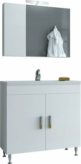 Drop Roma 80 Blat cu Lavoar & Oglindă L80xW39xH80cm Alb Drop Roma 80 Blat cu Lavoar & Oglindă L80xW39xH80cm Alb