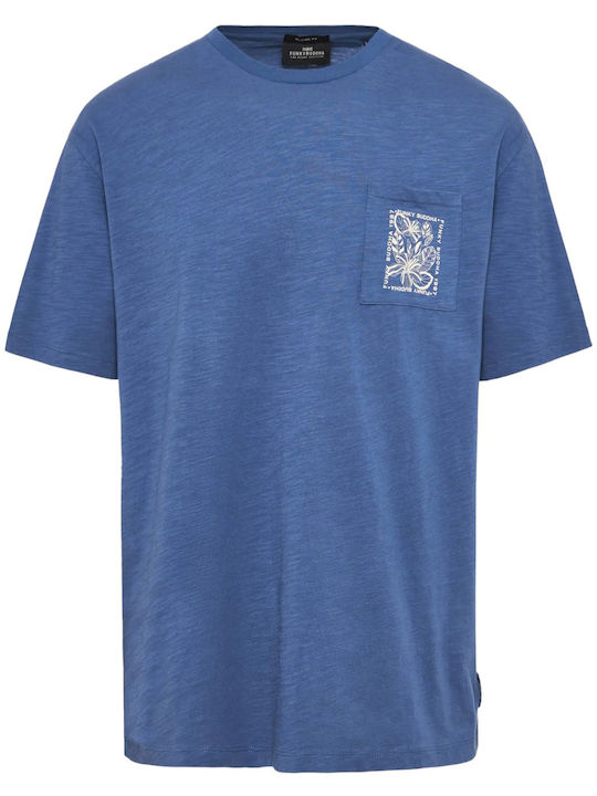 Funky Buddha T-shirt Bărbătesc cu Mânecă Scurtă Indigo Blue