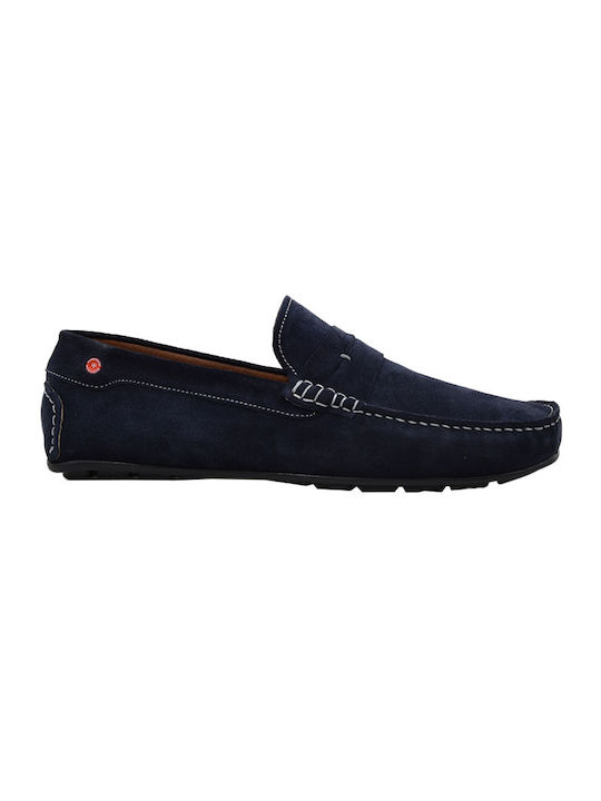 Mocasini Robinson pentru bărbați 72870 Blue Castor din piele albastră