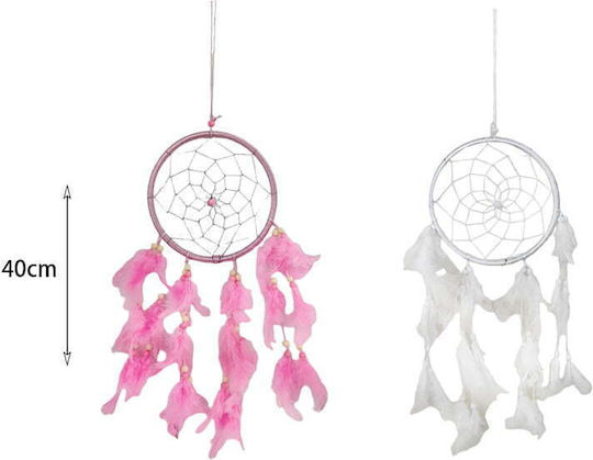 Decorațiune Dreamcatcher Lucrată Manual Multicolor Din Țesătură 40cm (Diverse Culori)