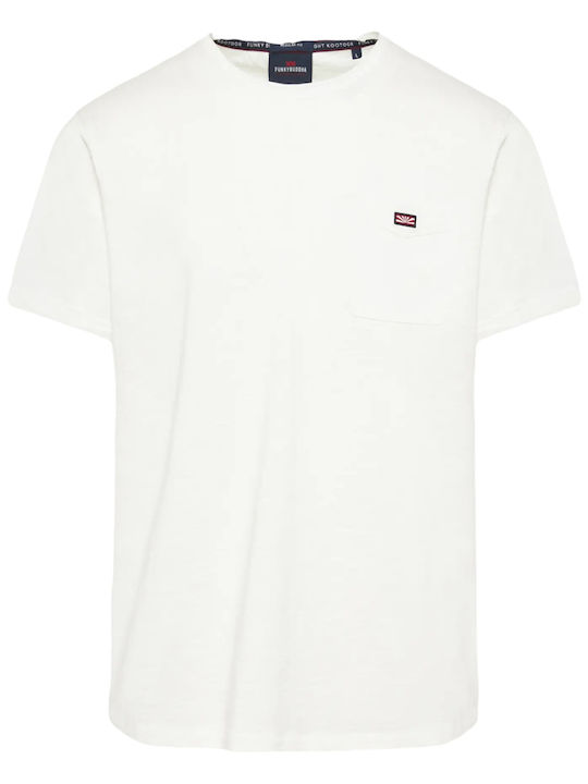 Funky Buddha T-shirt Bărbătesc cu Mânecă Scurtă Off White Cream