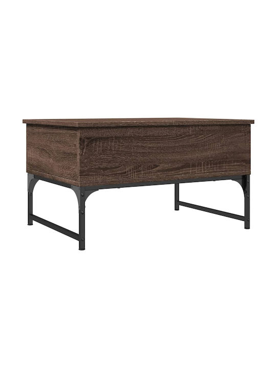 Rectangular Coffee Table with Waiter Brown Oak ...