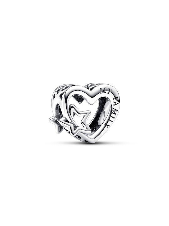 Pandora Μενταγιόν Γούρι με σχέδιο Καρδιά από Ασήμι
