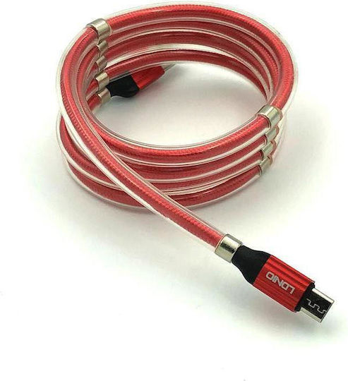Ldnio Ls491 Regular USB 2.0 to micro USB Cable Κόκκινο (LD-LS491MR) 1τμχ
