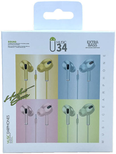 RE.06337 In-ear Handsfree Ακουστικά με Βύσμα 3.5mm Γαλάζιο