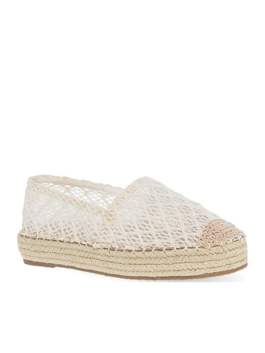 Lederne Damen Espadrilles in Beige Farbe