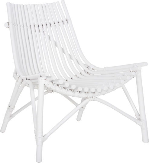 Καρέκλα Εξωτερικού Χώρου Rattan Cellion Λευκή 76x72x83εκ.