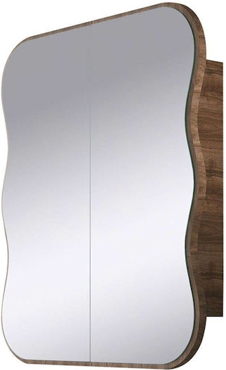 Hanah Home Καθρέπτης από Μοριοσανίδα με Ντουλάπι 60x12cm Καφέ