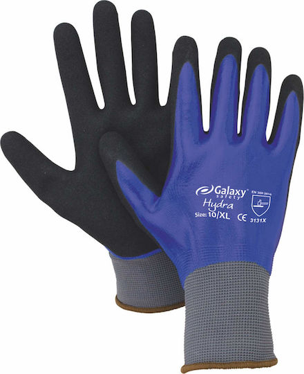 Galaxy Safety Solutions Αδιάβροχα Γάντια Εργασίας Μπλε Latex