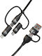 Usams Braided USB to Lightning / Type-C / micro USB Cable Μαύρο 1.2m (SJ654USB01)