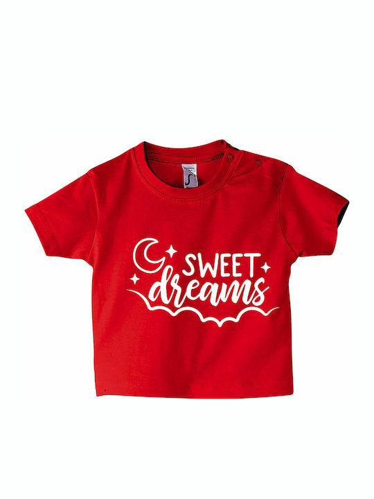 Παιδικό T-shirt Κοντομάνικο Red Sweet Dreams, Newborn