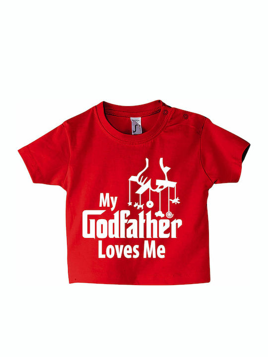 Детска тениска Red My Godfather Loves Me