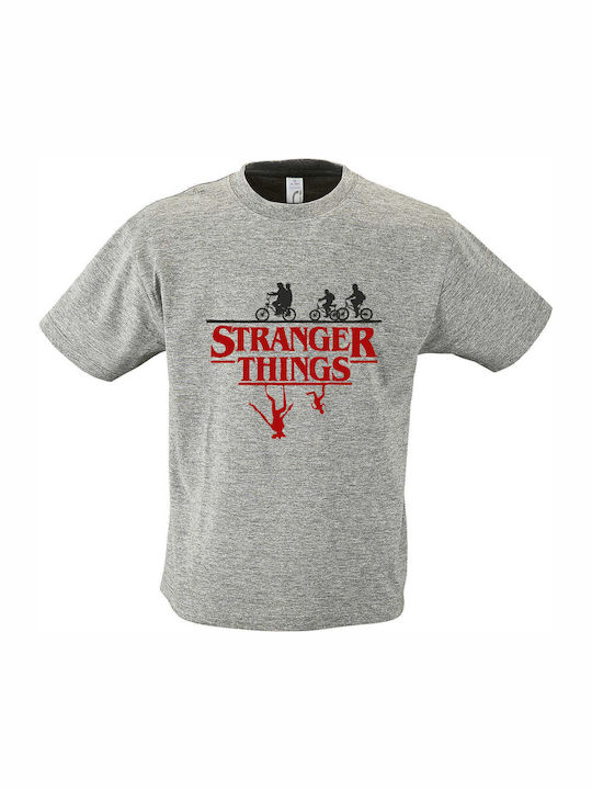 Παιδικό T-shirt Grey Melange Stranger Things, U...
