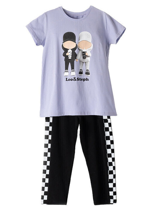 Evita Kids' Set with Leggings Summer 2pcs Purpl...
