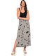 Summer Midi Dress with Tearing Black