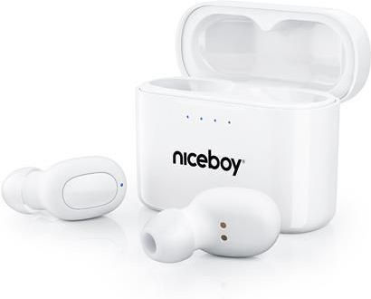 Niceboy Podsie 3 In-ear Bluetooth Handsfree Căști cu Carcasă de Încărcare Polar White