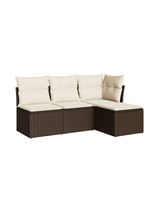 Sofa Outdoor Rattan with Pillows 55x55cm