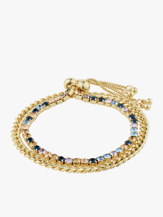 Pilgrim Women's Bracelet Set Chain Brass Gold Plated 16.5cm