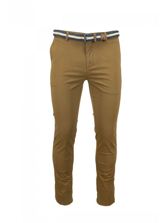 New York Tailors Men's Trousers Chino in Regular Fit Brown