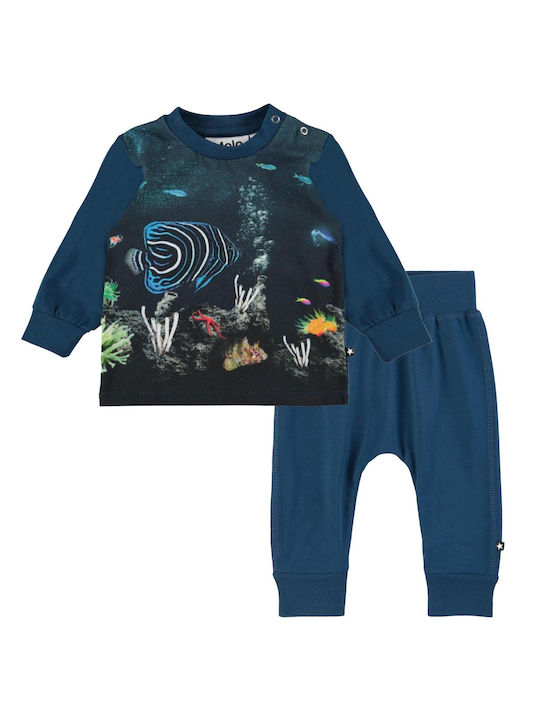 Molo Kids Sweatpants Set Blue 2pcs