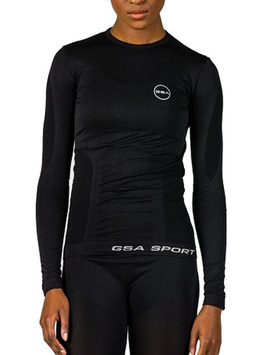 GSA Femei tricou cu mâneci lungi termic - BLACK - 172302