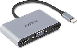 Dicota Stație de andocare cu USB-C HDMI/DisplayPort 4K PD (D32064)