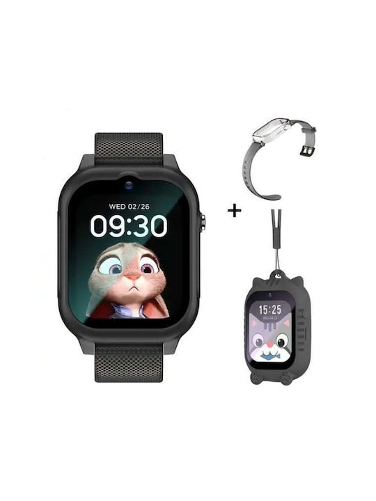 Awei Kinder Smartwatch mit GPS und Kautschuk/Plastik Armband Schwarz
