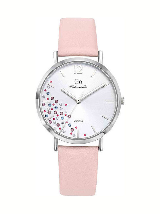 GO Mademoiselle Γυναικείο Ρολόι 34mm Μπαταρίας με Ροζ Δερμάτινο Λουράκι