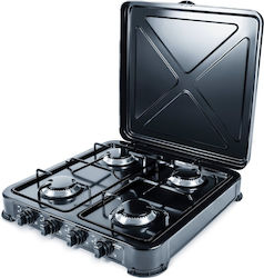 Promis KG400 Liquid Gas Countertop with 4 Burners Black Promis KG400 Liquid Gas Countertop with 4 Burners Black