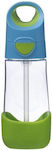 B.Box Kids Water Bottle Plastic with Straw Green 450ml