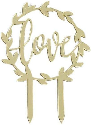 Acrylic Cake Topper Love 10x15cm (gold)